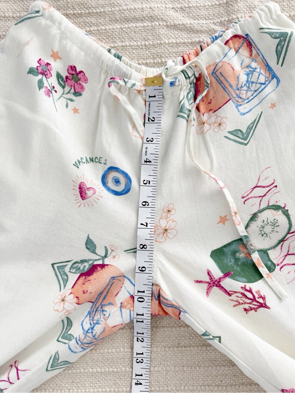 Cali 1850 Set White Tropical Floral Sleeveless Tie-Front Top and Wide Leg Pants - Picture 13 of 14